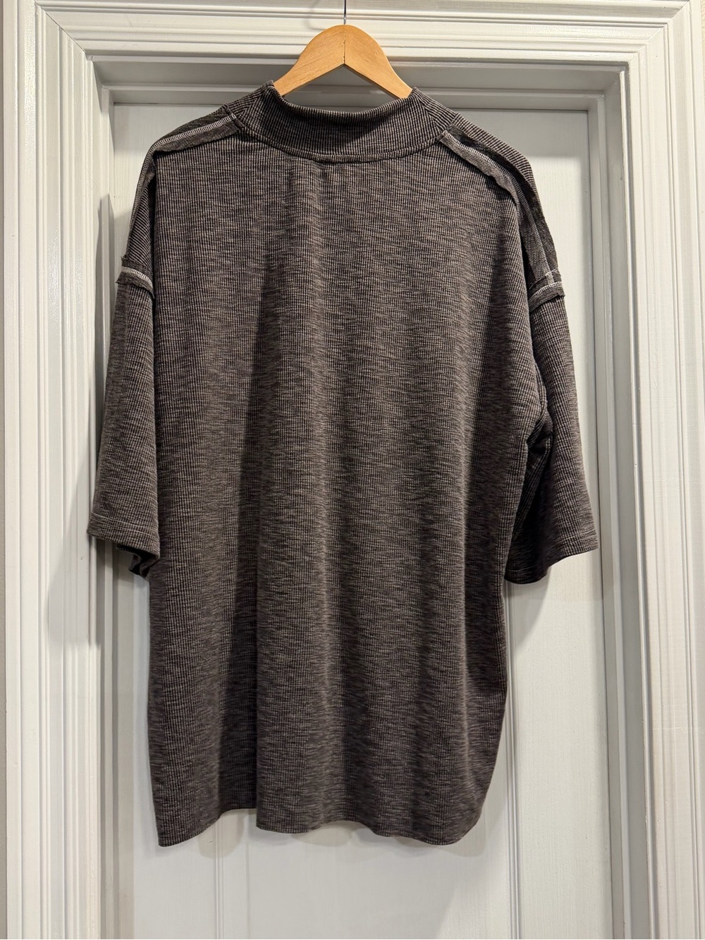 POL Women's Short-Sleeve Knit Tee in Charcoal